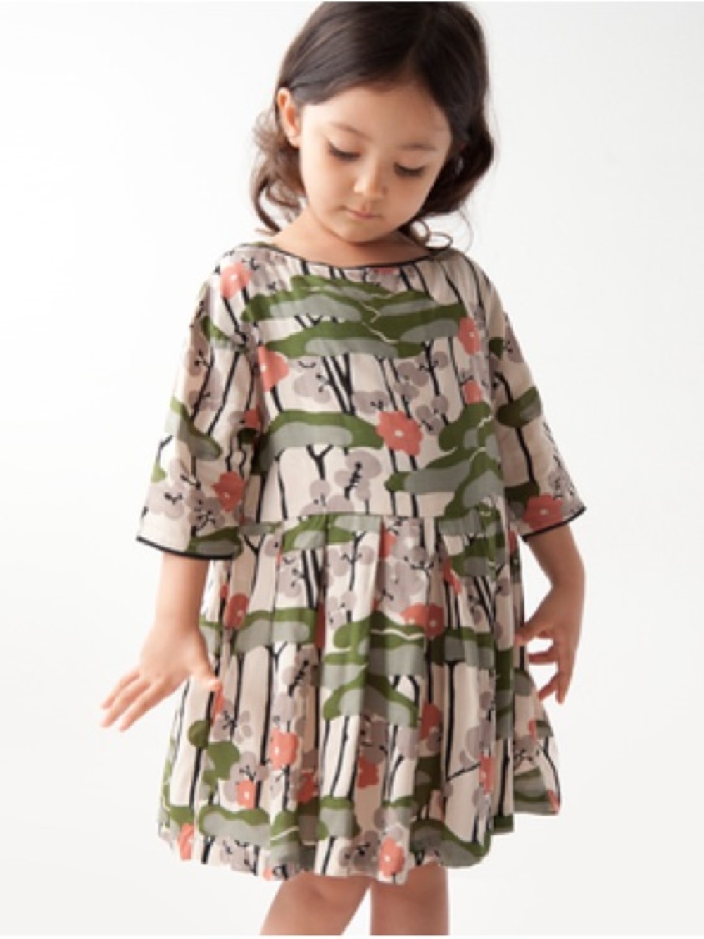 Caramel London Girls’ Viscose Japanese Inspired Print Tree Floral Designer Dress
